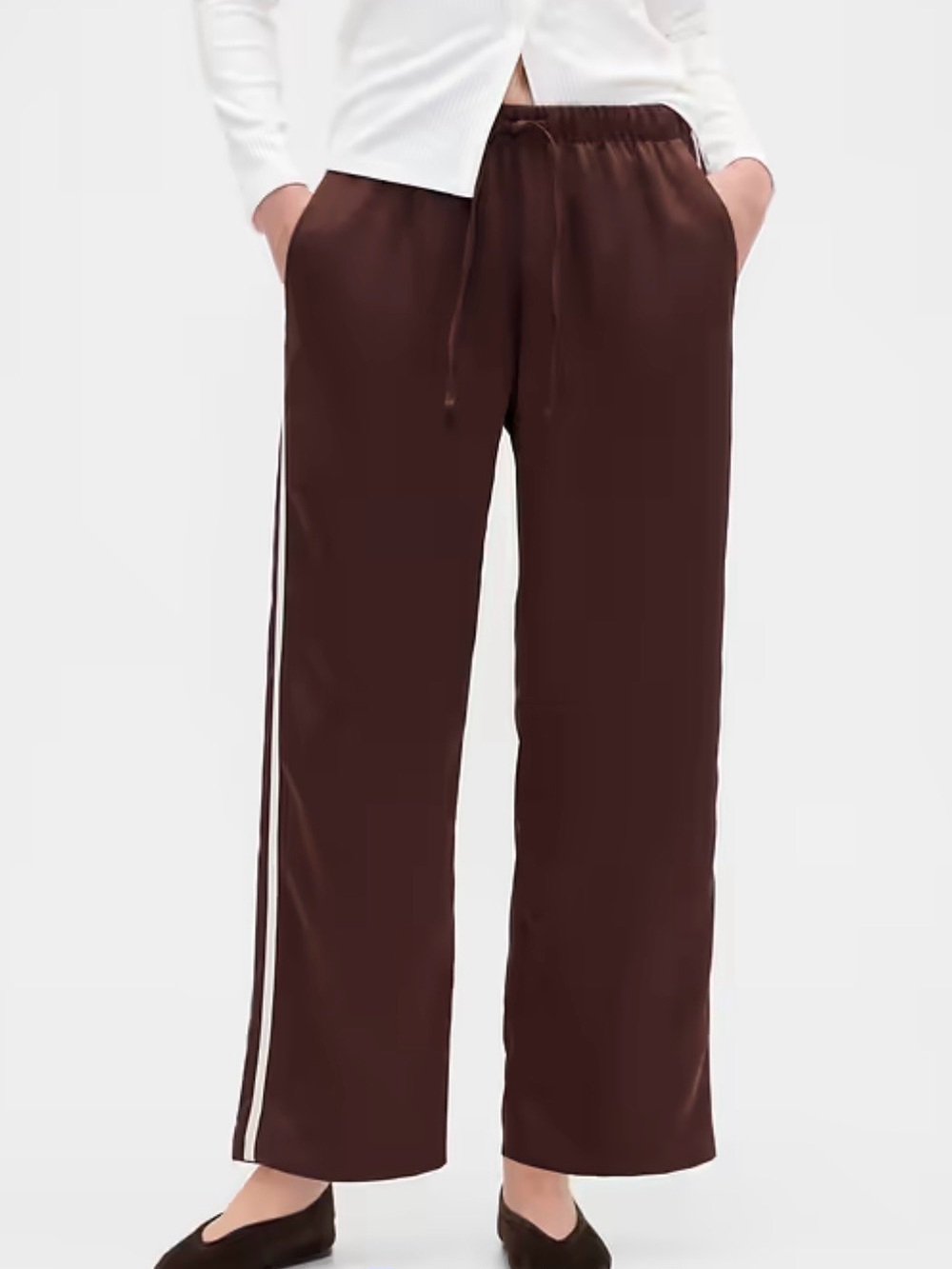 Gap Satin Straight Leg Crop Pants